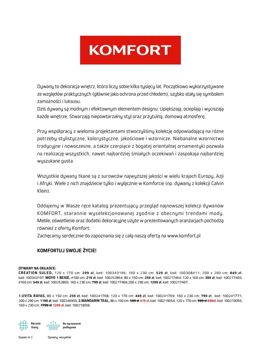 Komfort Rzeszów - Katalog Dywanów