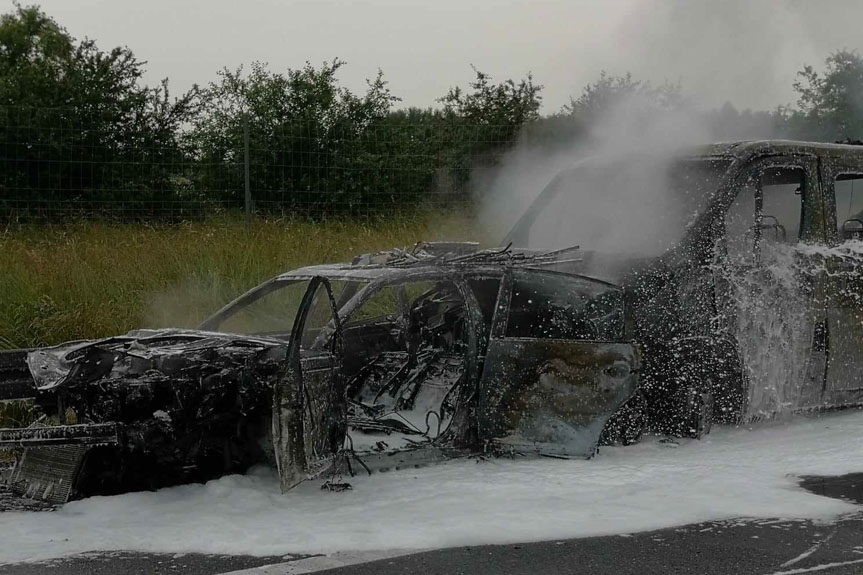 Dwa wypadki i kolizja na autostradzie A4