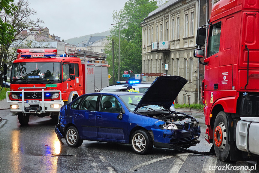 Zderzenie trzech samochodów w Dukli