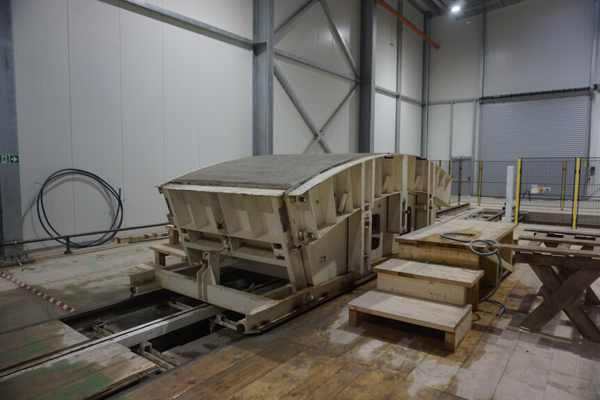 Hala prefabrykacji tubingów na budowie S19