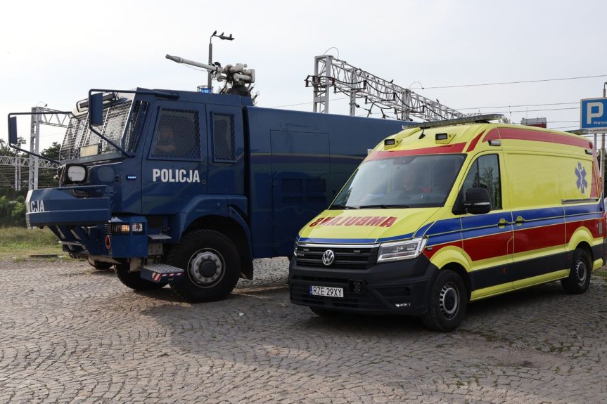 Policjanci zabezpieczali mecz pomiędzy drużynami Stali Rzeszów i Śląska Wrocław