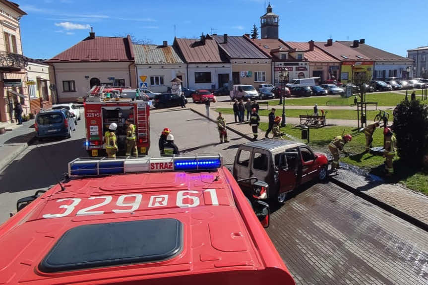 Pożar samochodu w Głogowie Małopolskim