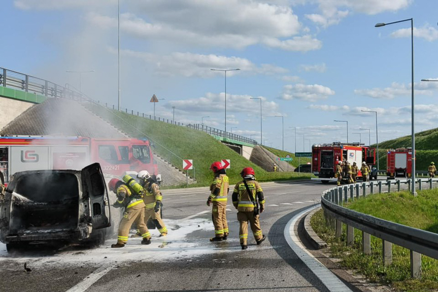 Pożar samochodu w Racławówce