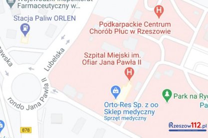 Mapy Google: Dziwna nazwa Szpitala Miejskiego w Rzeszowie