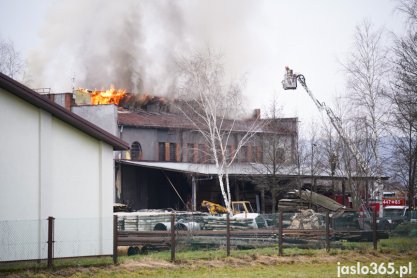 Pożar hali w Roztokach