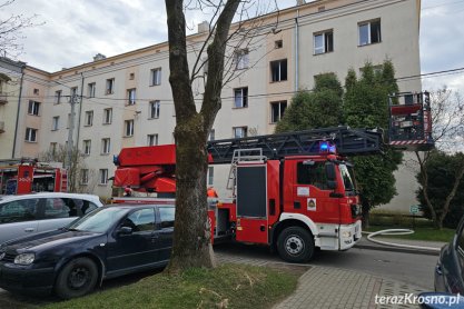 Pożar mieszkania w Krośnie