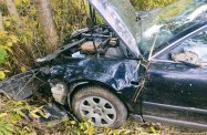 Przejechał przez rów i uderzył w drzewo