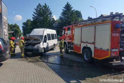 Pożar szkolnego busa w Krośnie