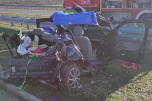 Wypadek na A4 w Łukawcu