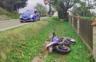Wypadek w Baryczy. Poszkodowany motocyklista