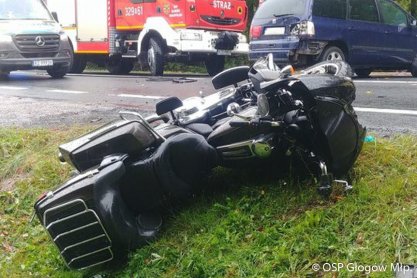 Wypadek w Głogowie Młp. Zderzenie samochodu z motocyklem