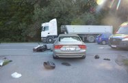 Wypadek w Rudnej Małej. Rannemu motocykliście pomogła policjantka z Rzeszowa