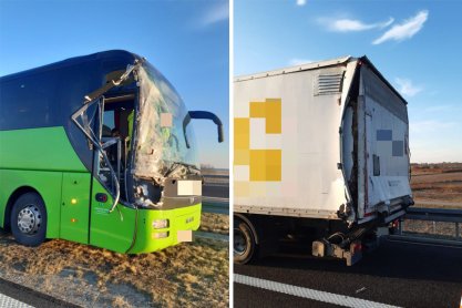 Zderzenie na autostradzie w Mirocinie