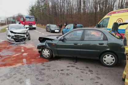 Zderzenie samochodów w Tryńczy