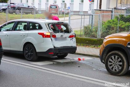 Zderzenie trzech samochodów w Krośnie
