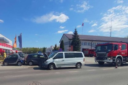 Zderzenie trzech samochodów w Lubaczowie