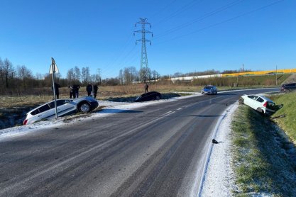 Zderzenie trzech samochodów w Trzebownisku